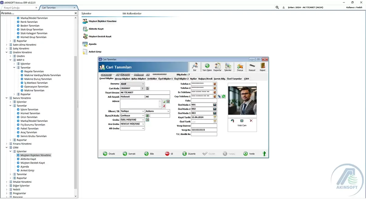 WOLVOX MRP program görünümü